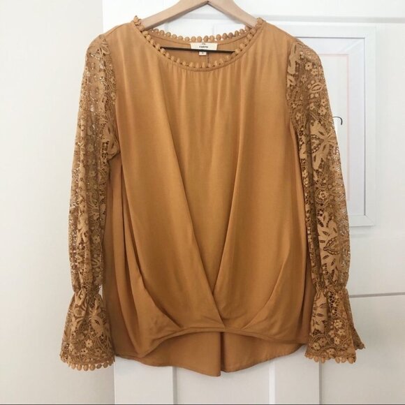 ENTRO Lace Crochet Long Sleeve Blouse - Picture 3 of 8